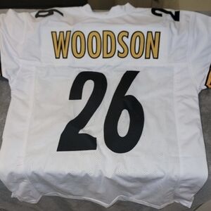 Pittsburgh Steelers White and Black Men's Jersey-Rod Woodson